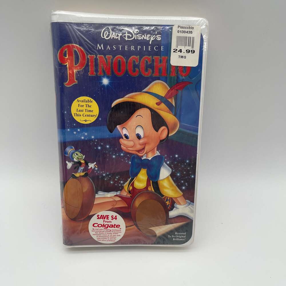 Walt Disney's Masterpiece Pinocchio VHS (1993 Release) Factory Sealed